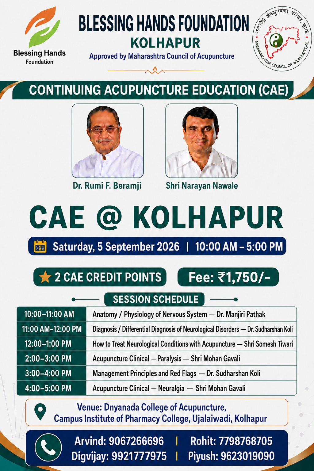 Blessing Hands Foundation Kolhapur CAE @ Kolhapur programme poster