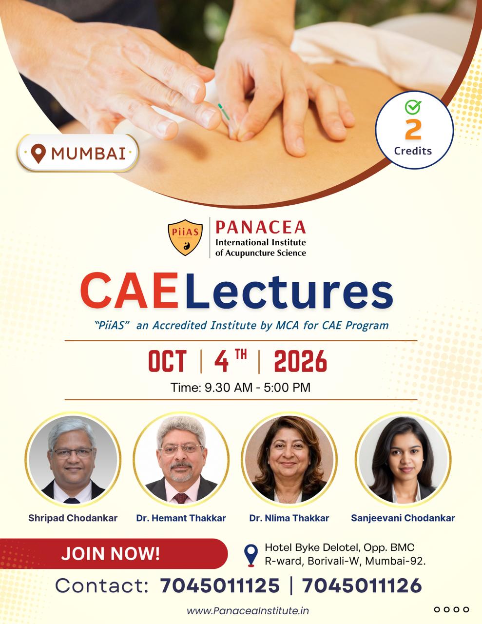 Panacea International Institute Of Acupuncture Science CAE @ Borivali, Mumbai programme poster