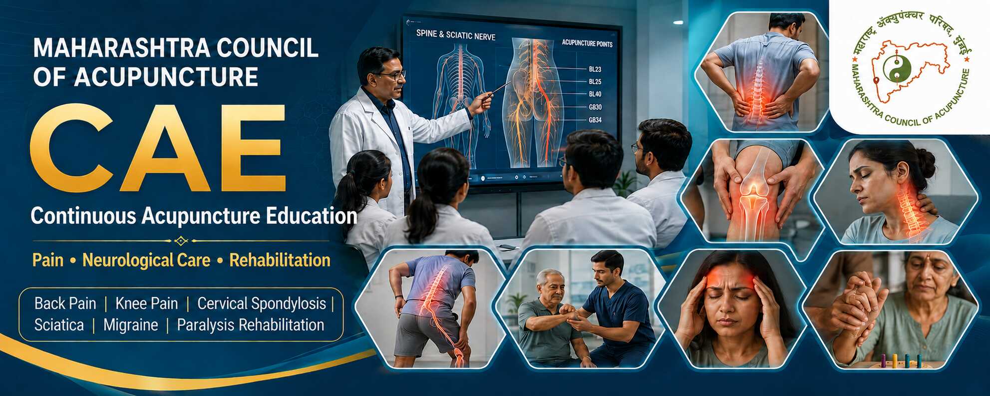 Acupuncture education for pain, neurological care and rehabilitation
